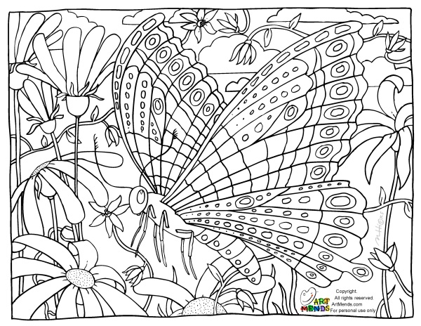 Art Mends Butterfly Coloring Page