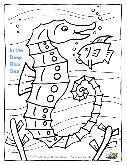 Art Mends Under the Deep Blue Sea Coloring Page